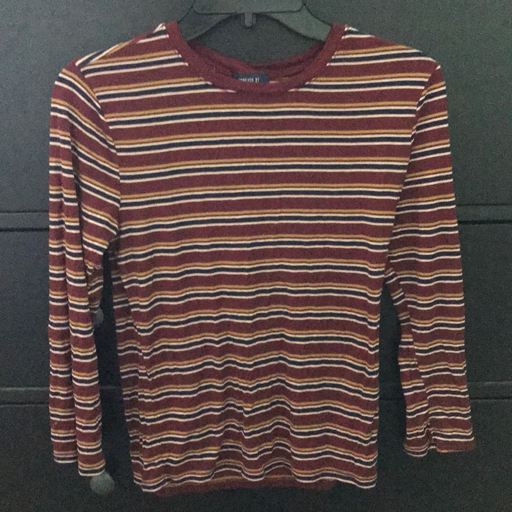 Forever 21 Multi Striped Ringer Vintage Shirt - Picture 2 of 5